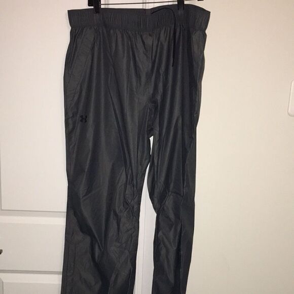 Gray UA ACE Waterproof Nylon Coated Pullover Bag Golf Rain Pants Trousers XXL - Picture 2 of 9